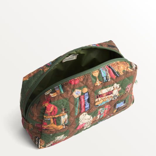 Medium Cosmetic Bag-Hogwarts Library