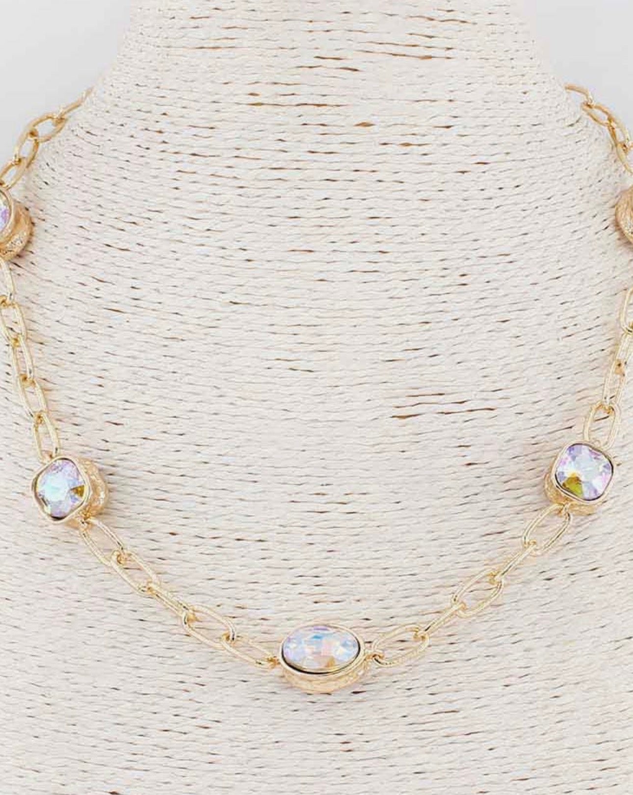 Gold Crystal 16”-18” Necklace