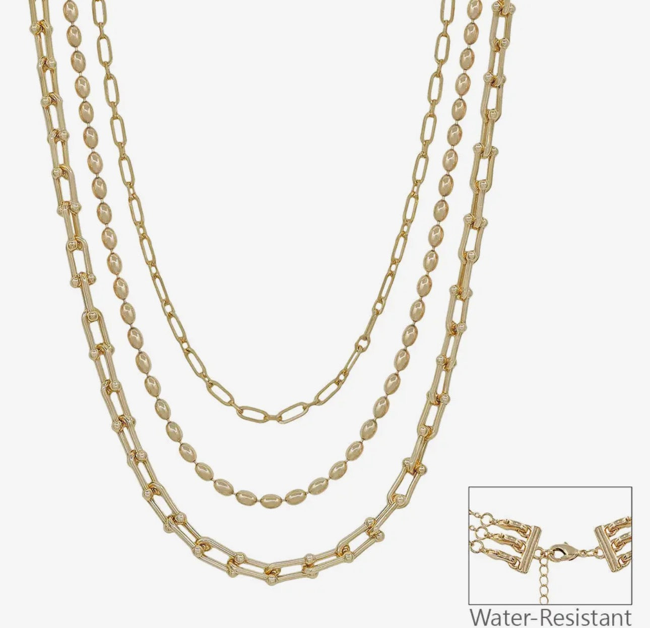 Gold 3 Strand Necklace