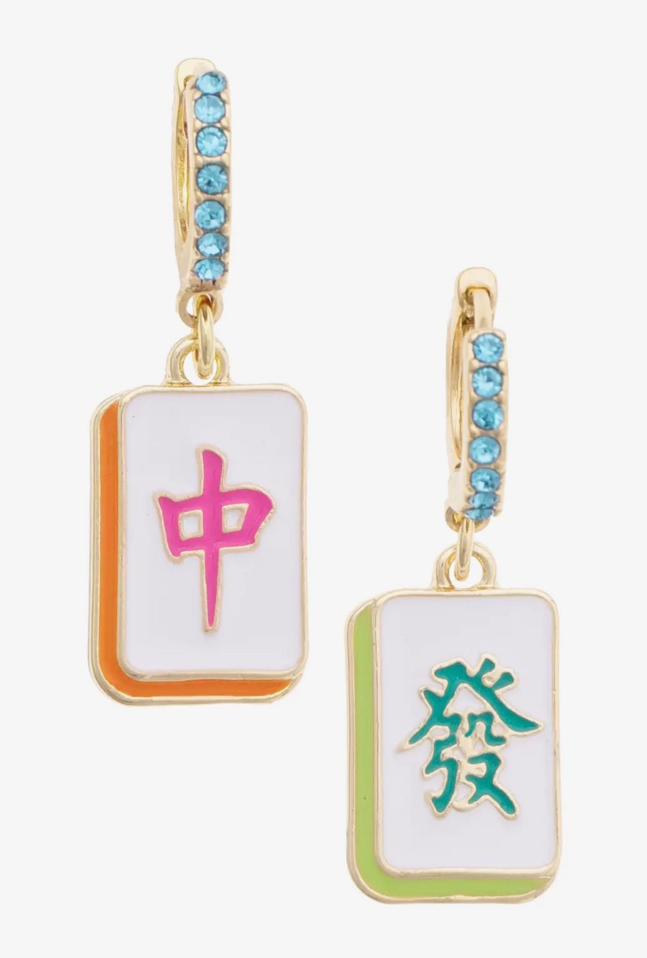 Oh My Mahj Huggie Mahjong Earrings