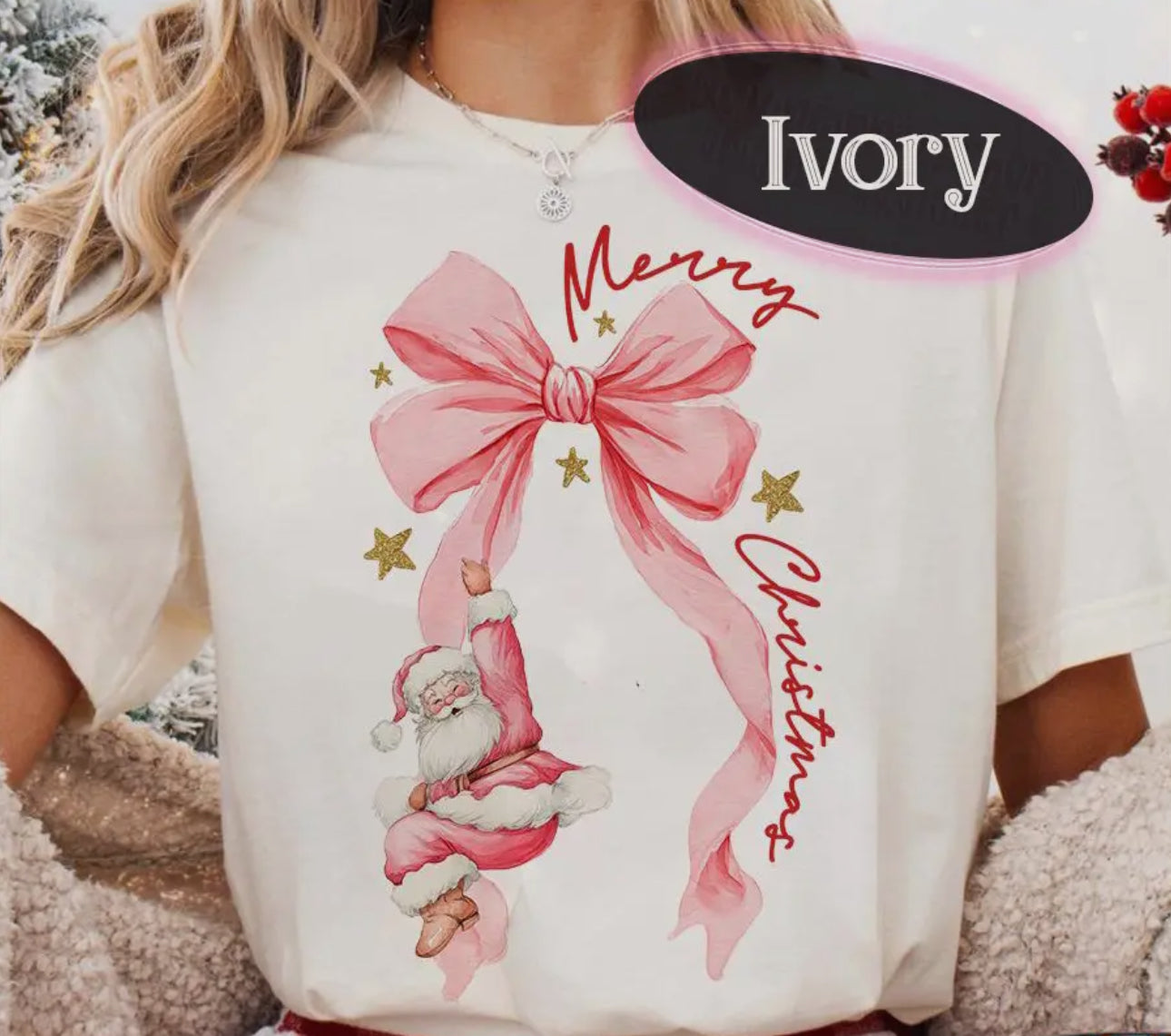 Santa Bow Tshirt
