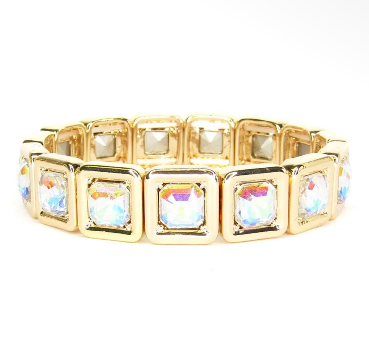 Gold Square Crystal Bracelet