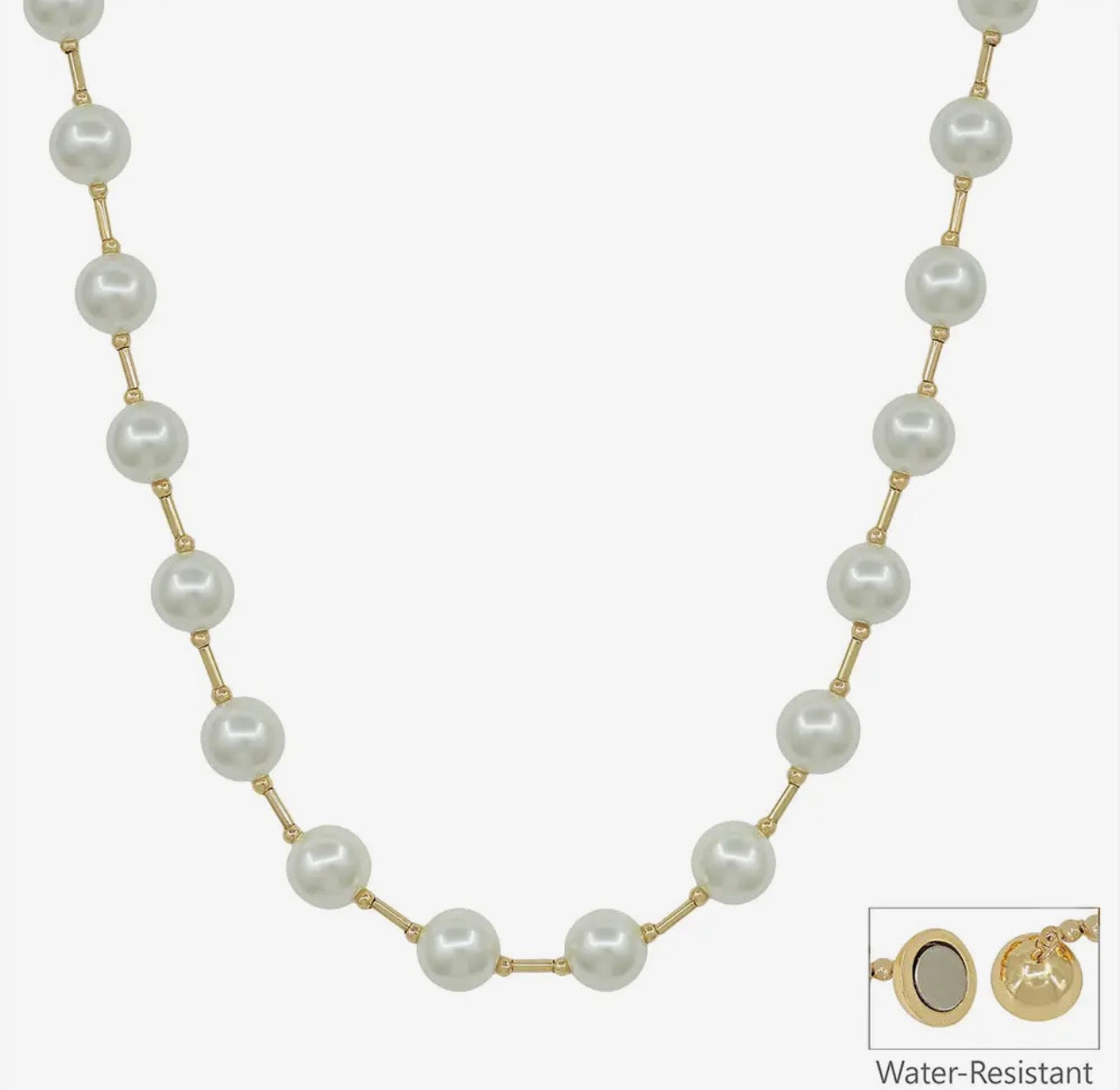 Pearl Gold Chain Magnetic Clasp Necklace