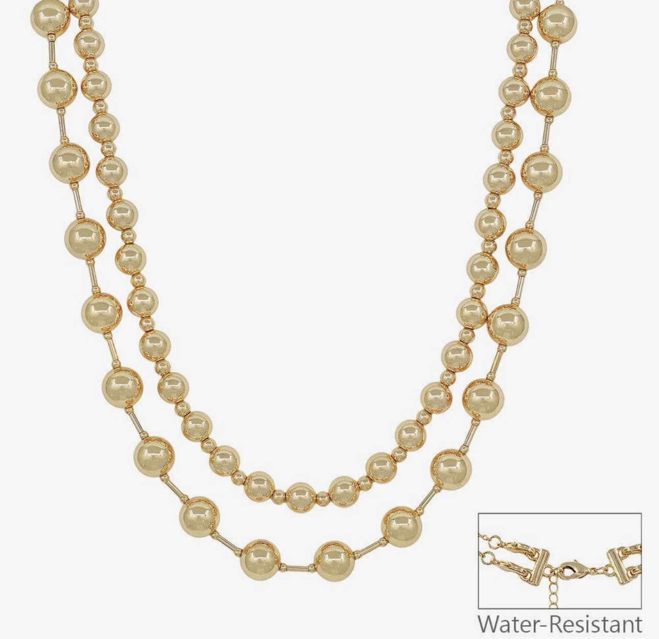 Gold Water Resistant Multi wear Double Necklace