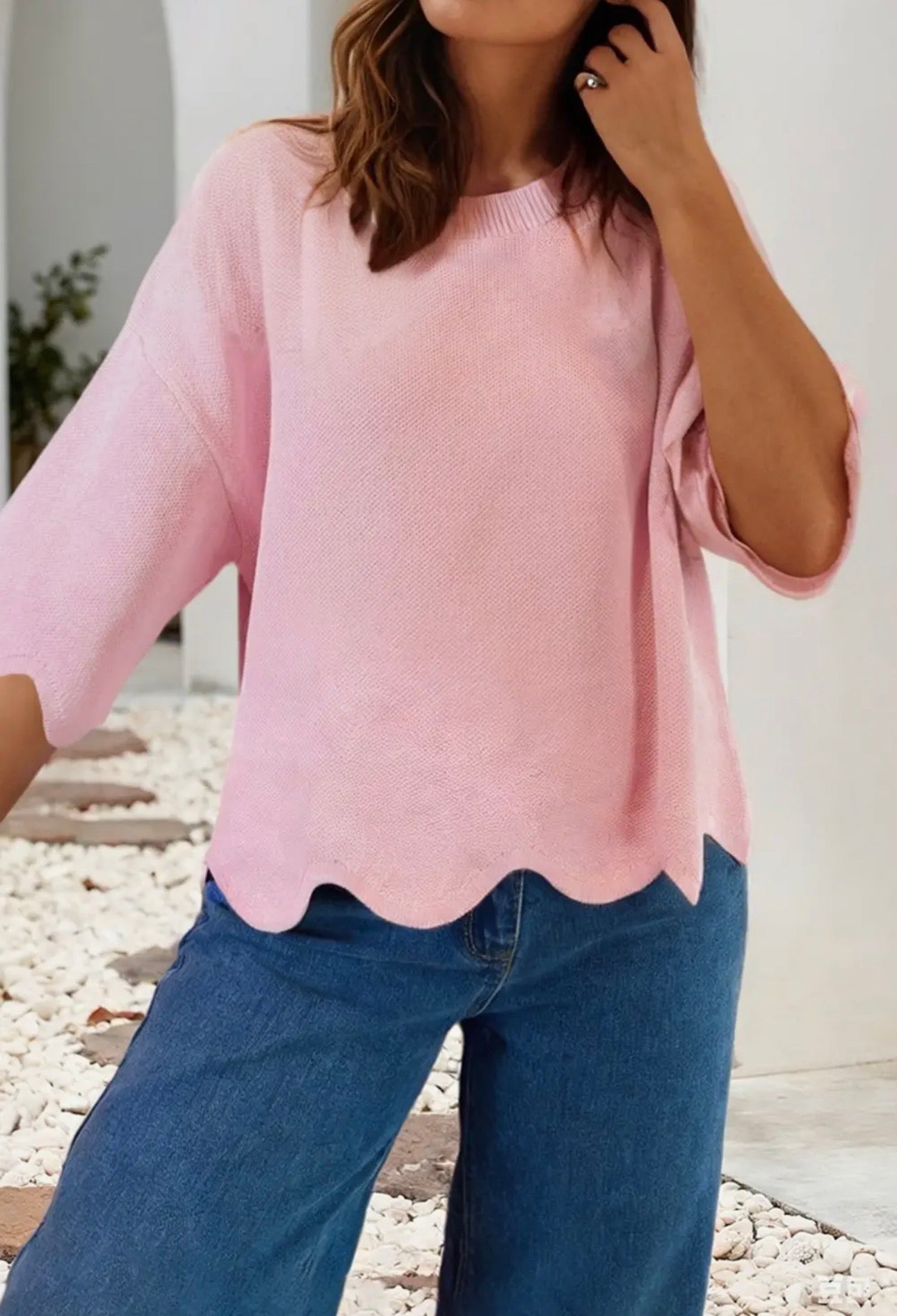 Bless Your Heart Scallop Top