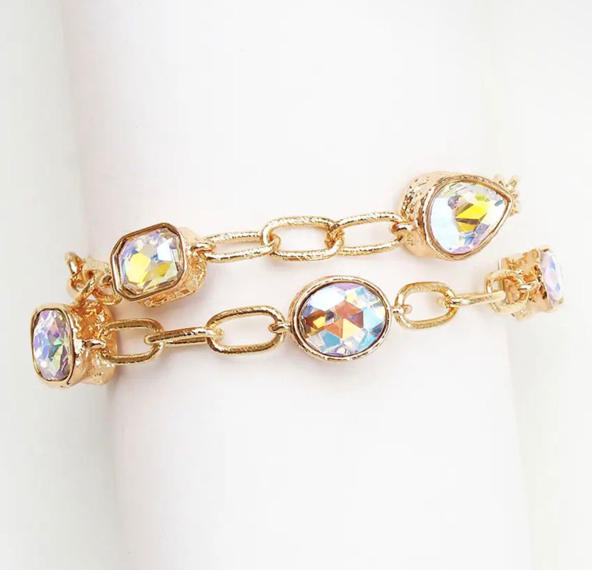 Gold Double Strand Crystal Bracelet