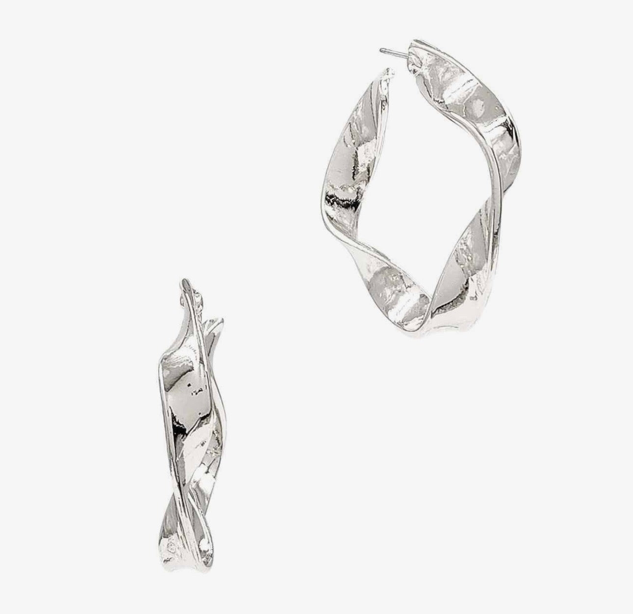 Curves Hoop Silver Earrings