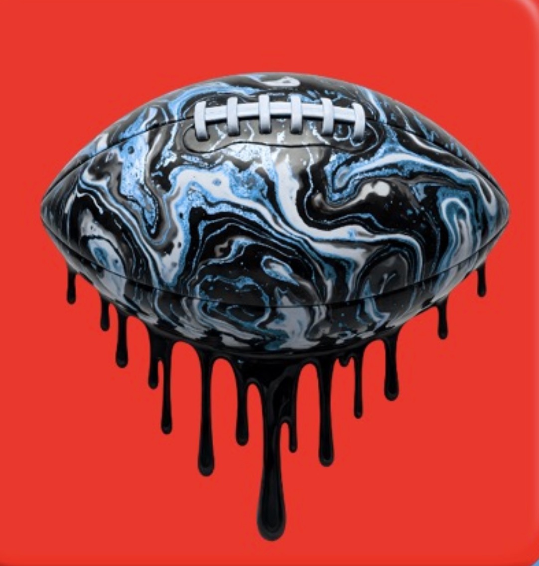 YOUTH/Adult Blue Drip Football