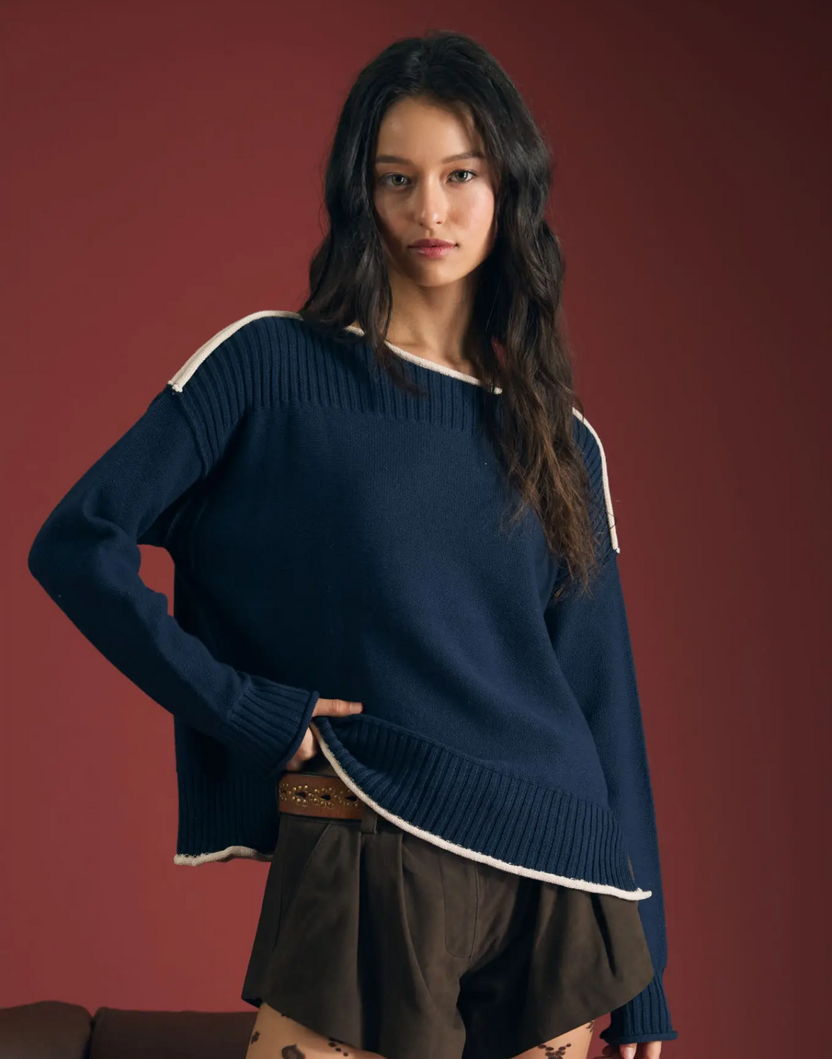 Railey Navy Sweater