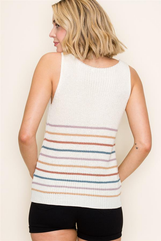 Port Aransas Multi Color Sleeveless Sweater