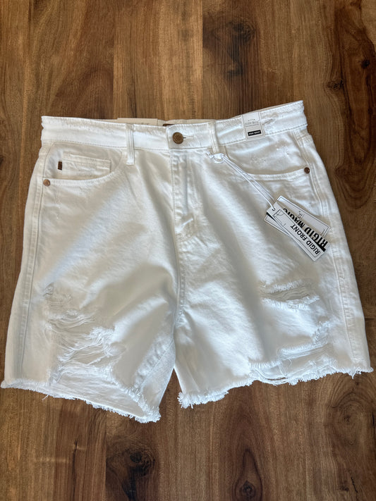White Distressed Judy Blue Shorts