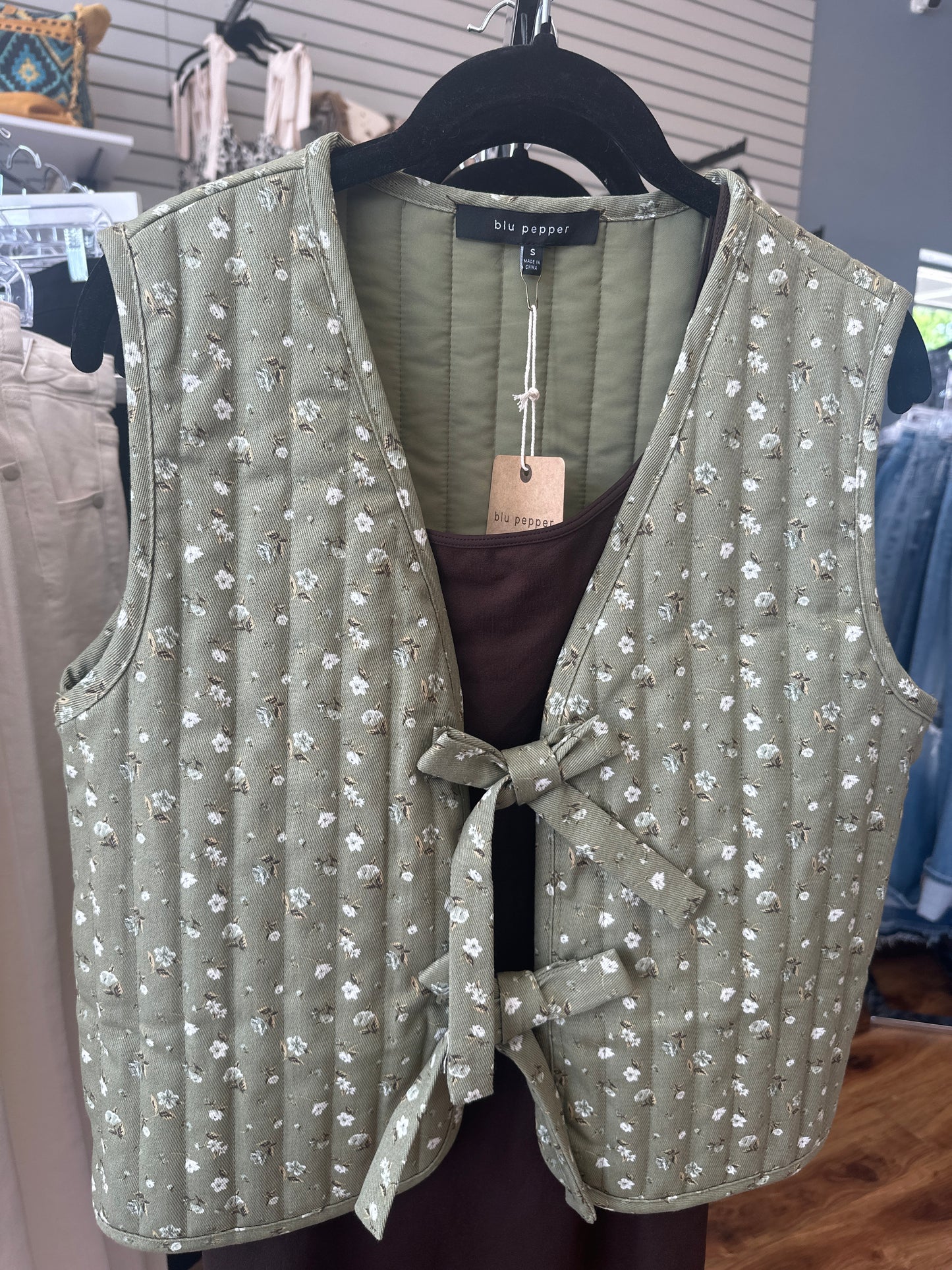 Floral Quilted Vest