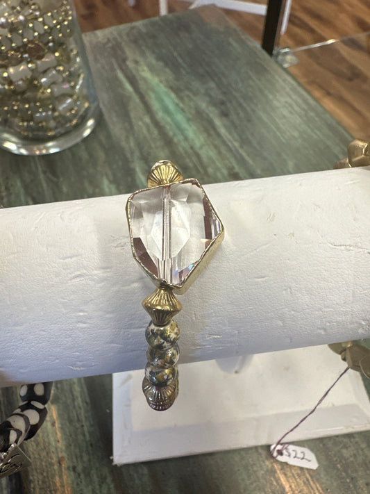 Erimish Clear Gem Gold Bracelet