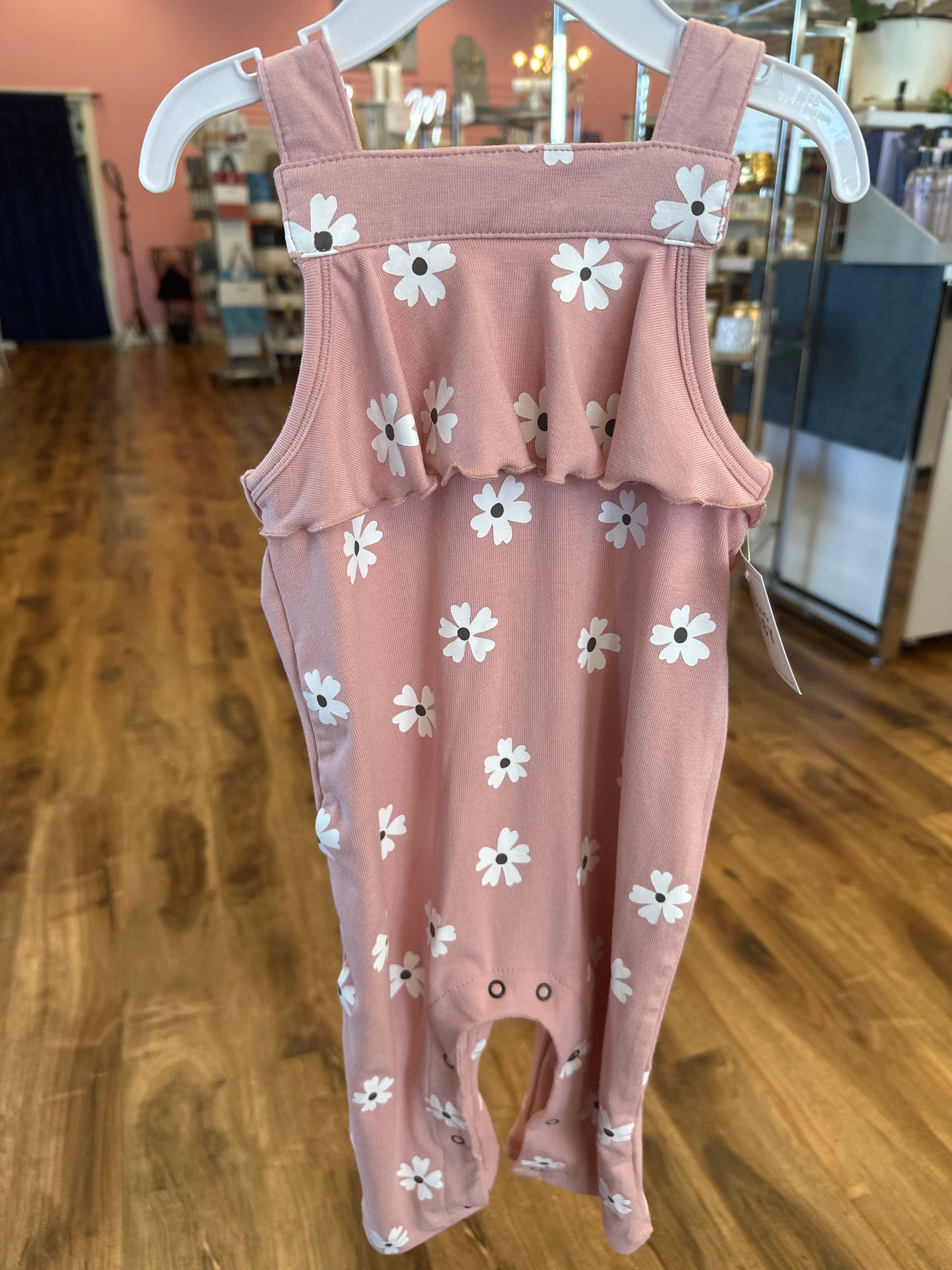 Pink Flower Romper