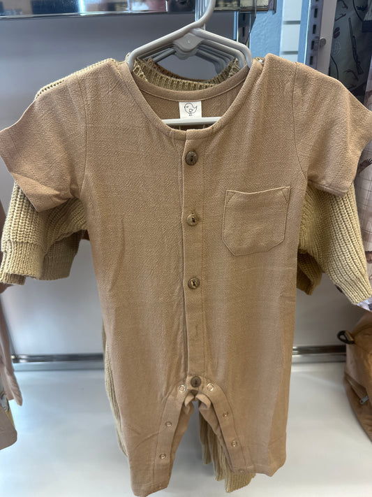 Brown Pocket Romper