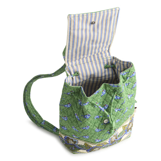 Original Drawstring Backpack-Green Birds