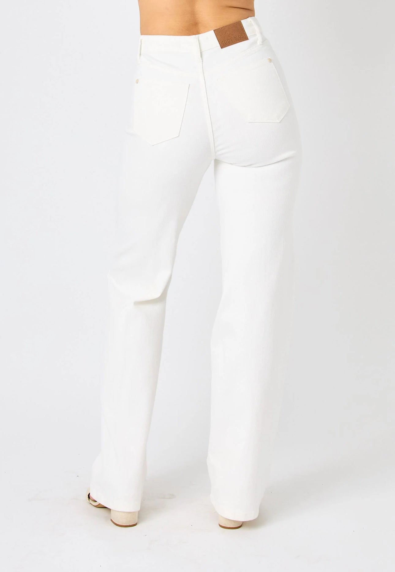 Judy Blue Braided White Jeans