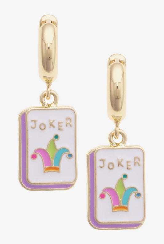 Joker Mahjong Earrings