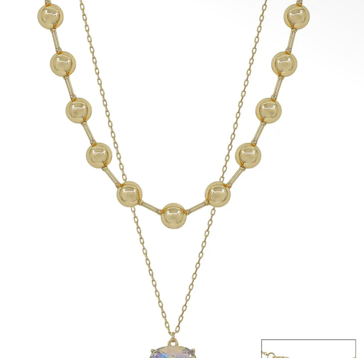 2 Layer Crystal Necklace