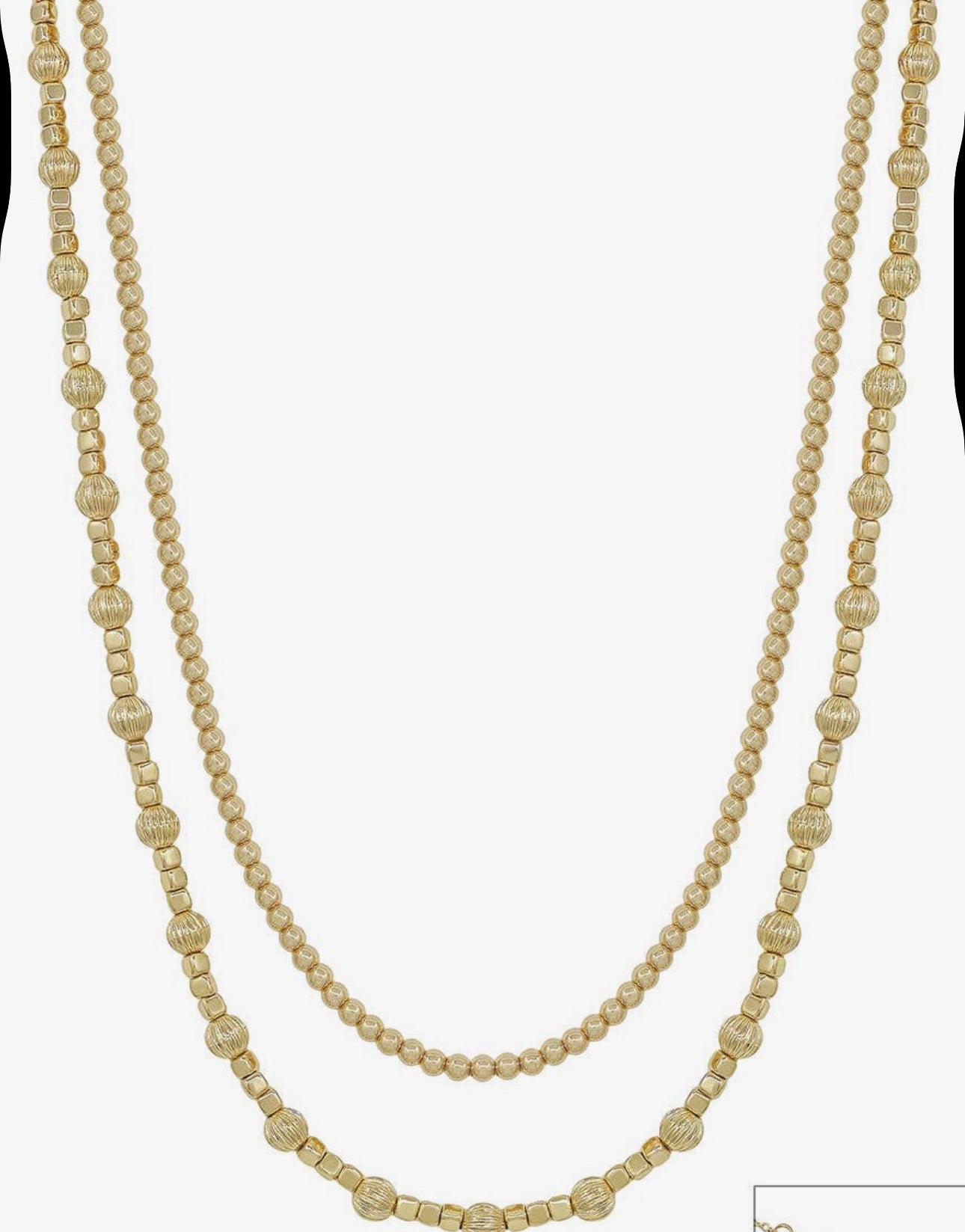 Water Resistant Double Gold Multi Wear Necklace