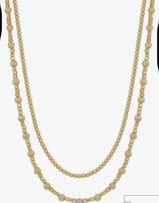 Water Resistant Double Gold Multi Wear Necklace
