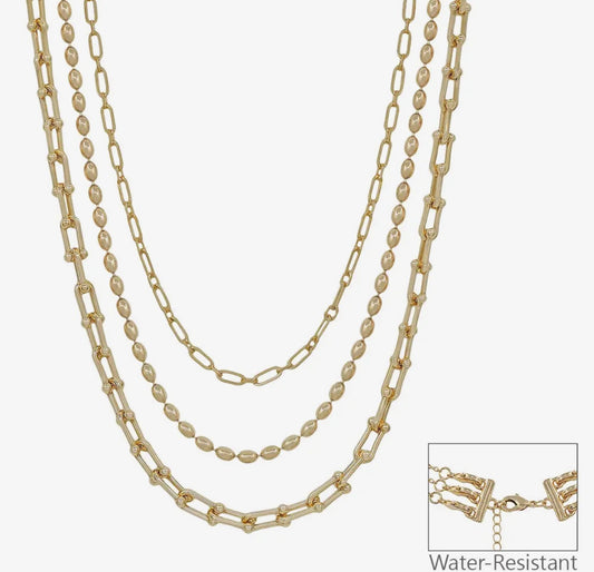 Gold 3 Strand Necklace