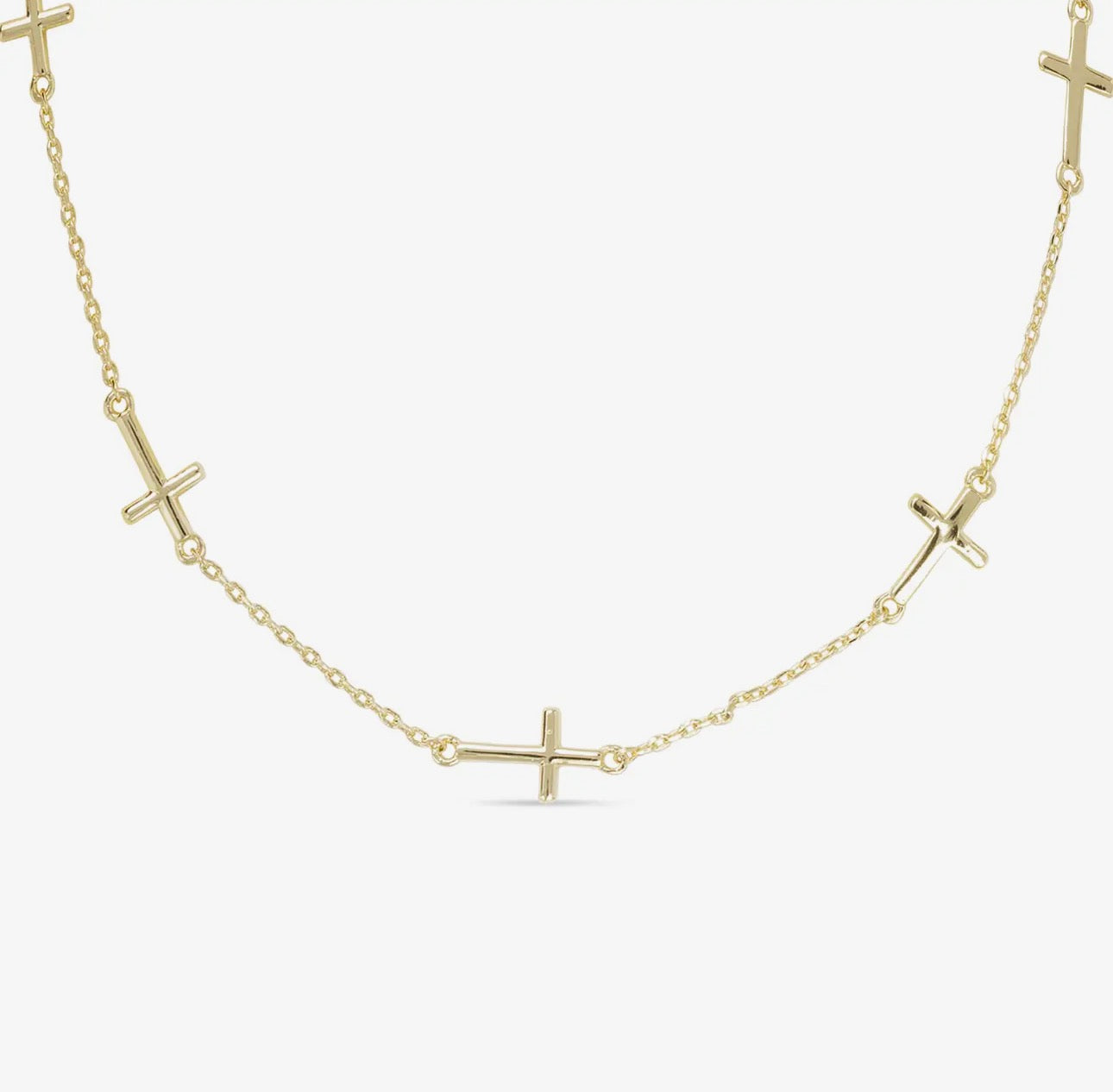 Gold Station Cross Necklace