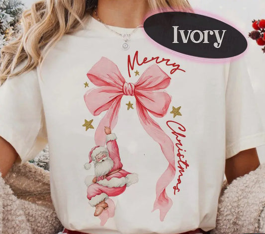 Santa Bow Tshirt