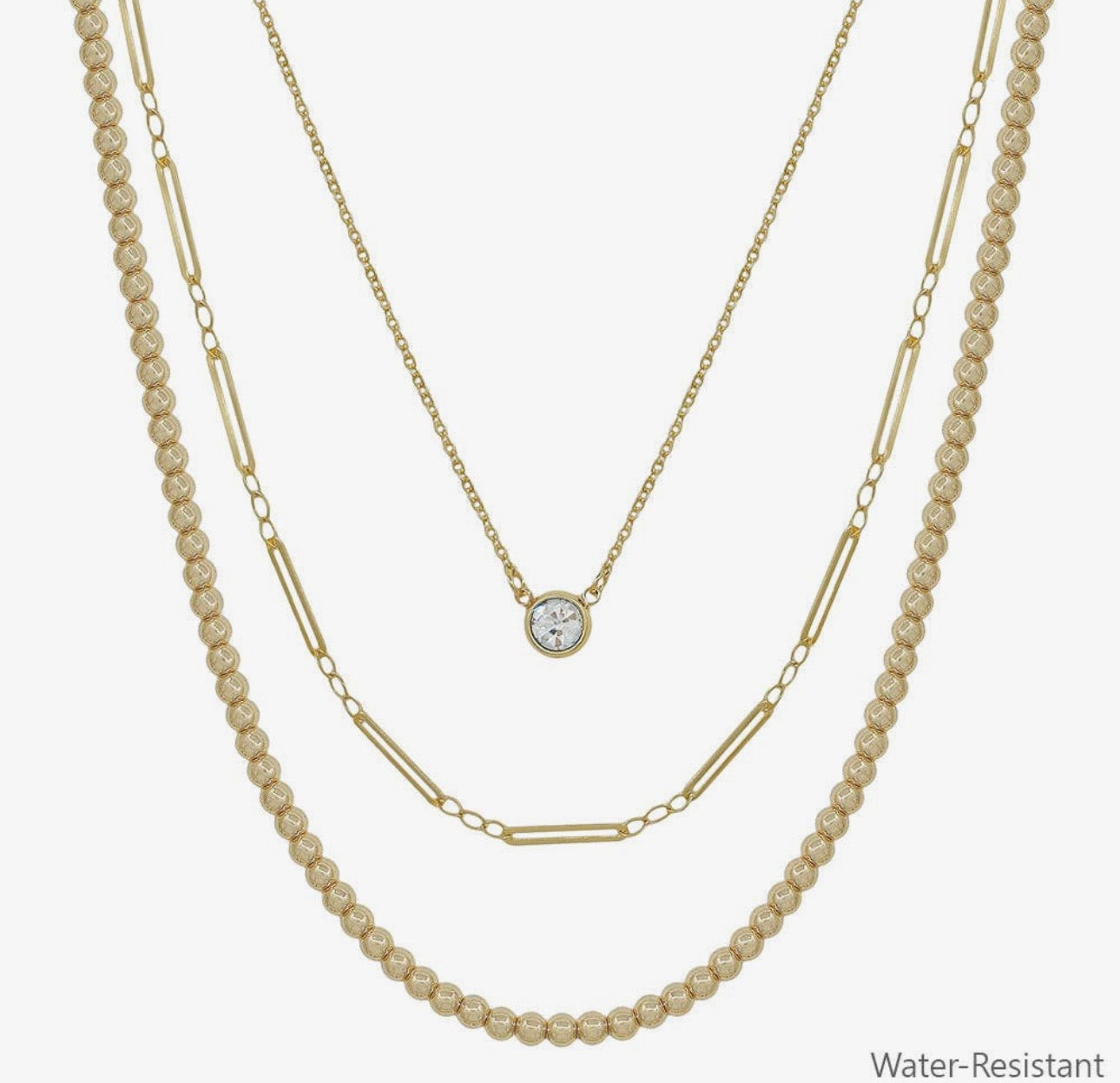 Water Resistant Triple Layered Necklace