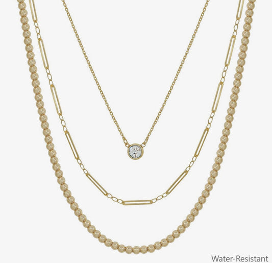 Water Resistant Triple Layered Necklace