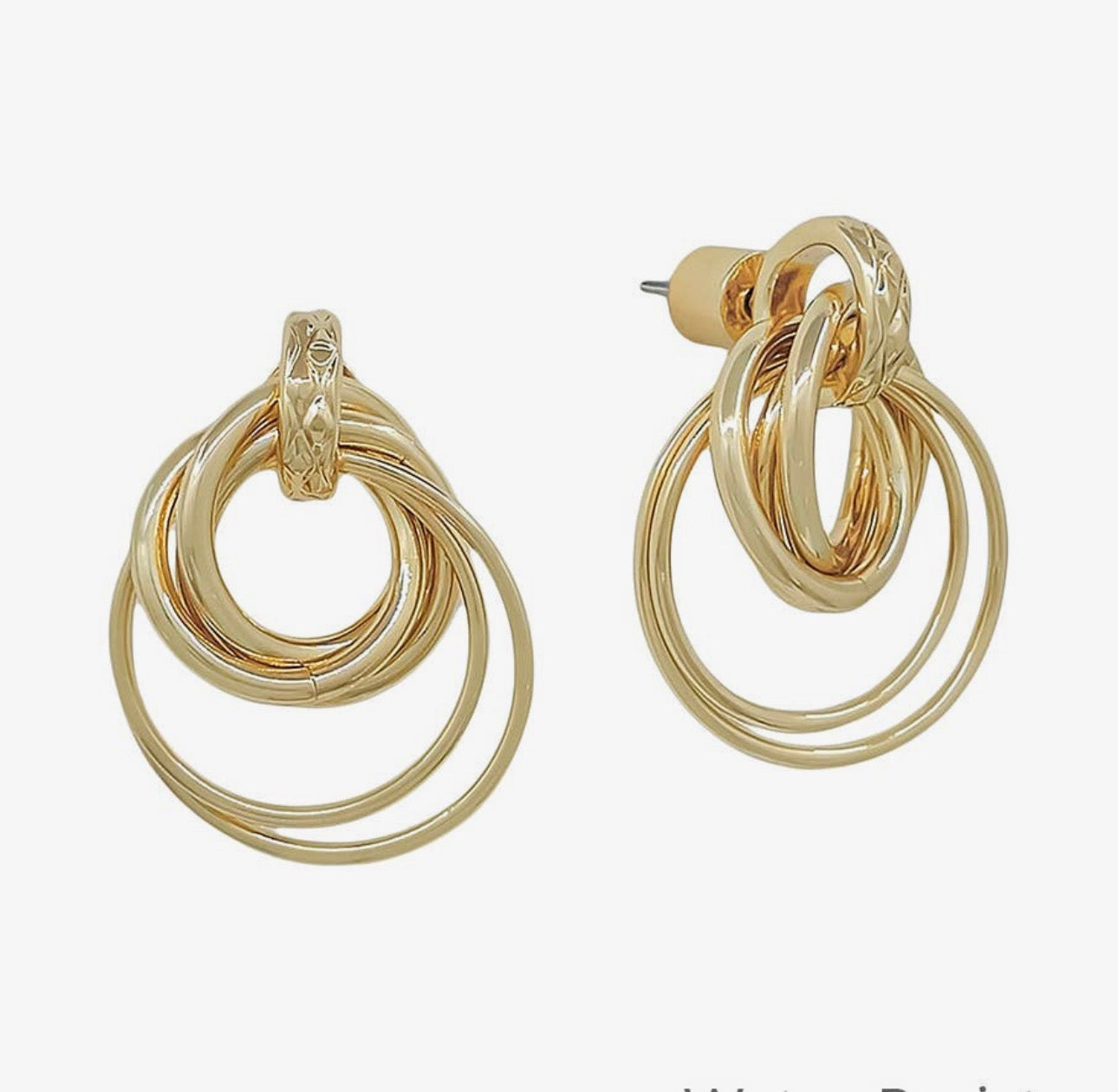 Gold Water Resistant Circle Earrings