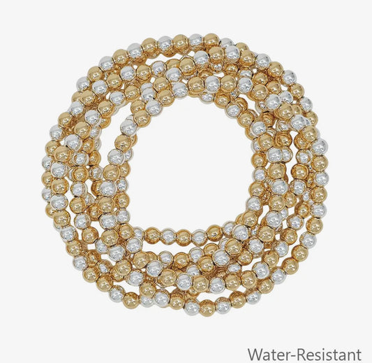 Gold and Silver Set of 7 Bracelets
