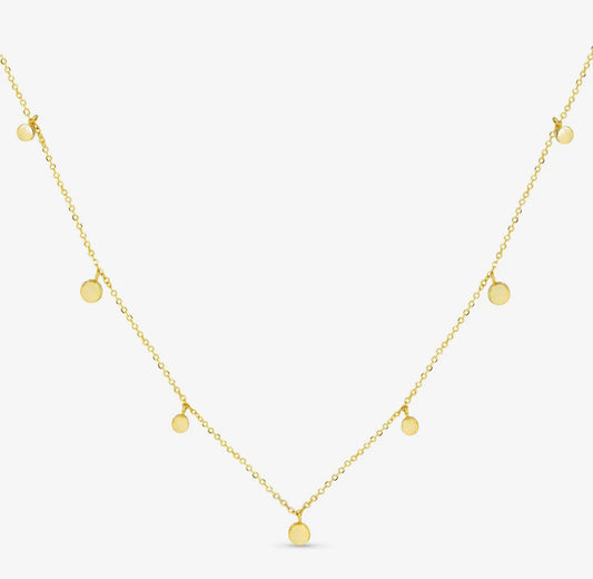 Gold Station Disk Necklace