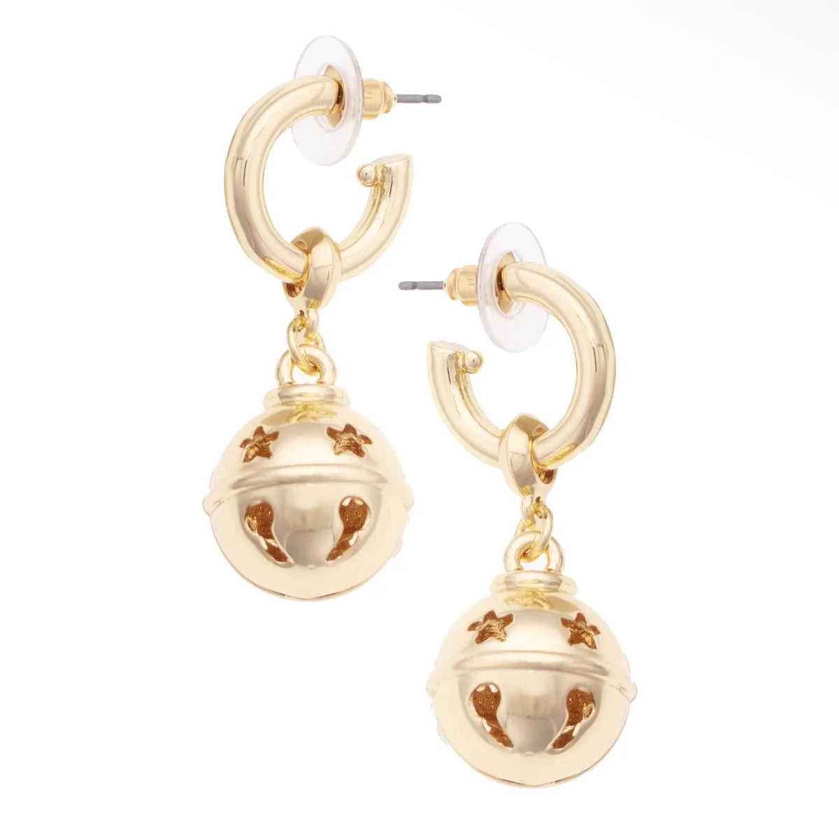 Jingle Bell Drop Hoop Earrings