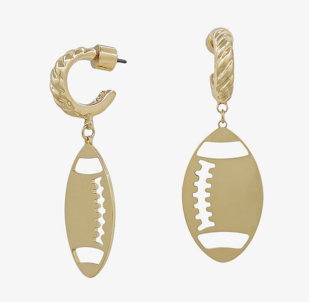 Gold Football Earrings