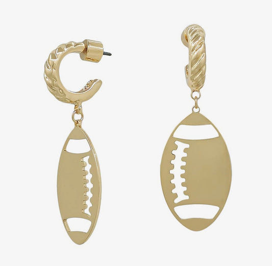 Gold Football Earrings