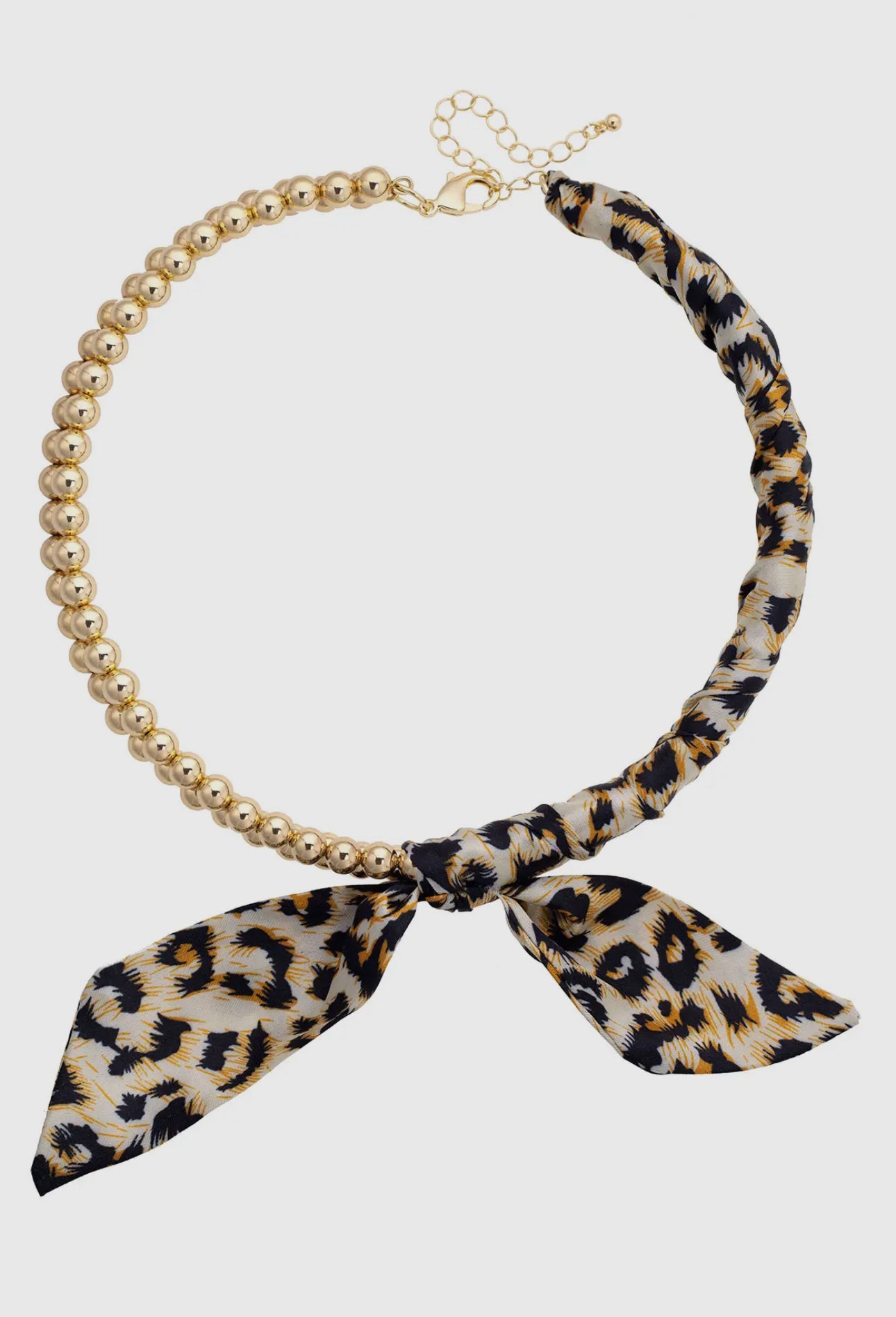 Leopard Beaded Scarf Necklace