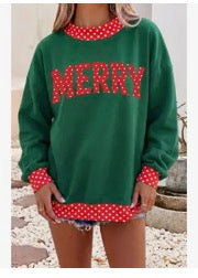 Merry Polka Dot Mock Neck Sweatshirt