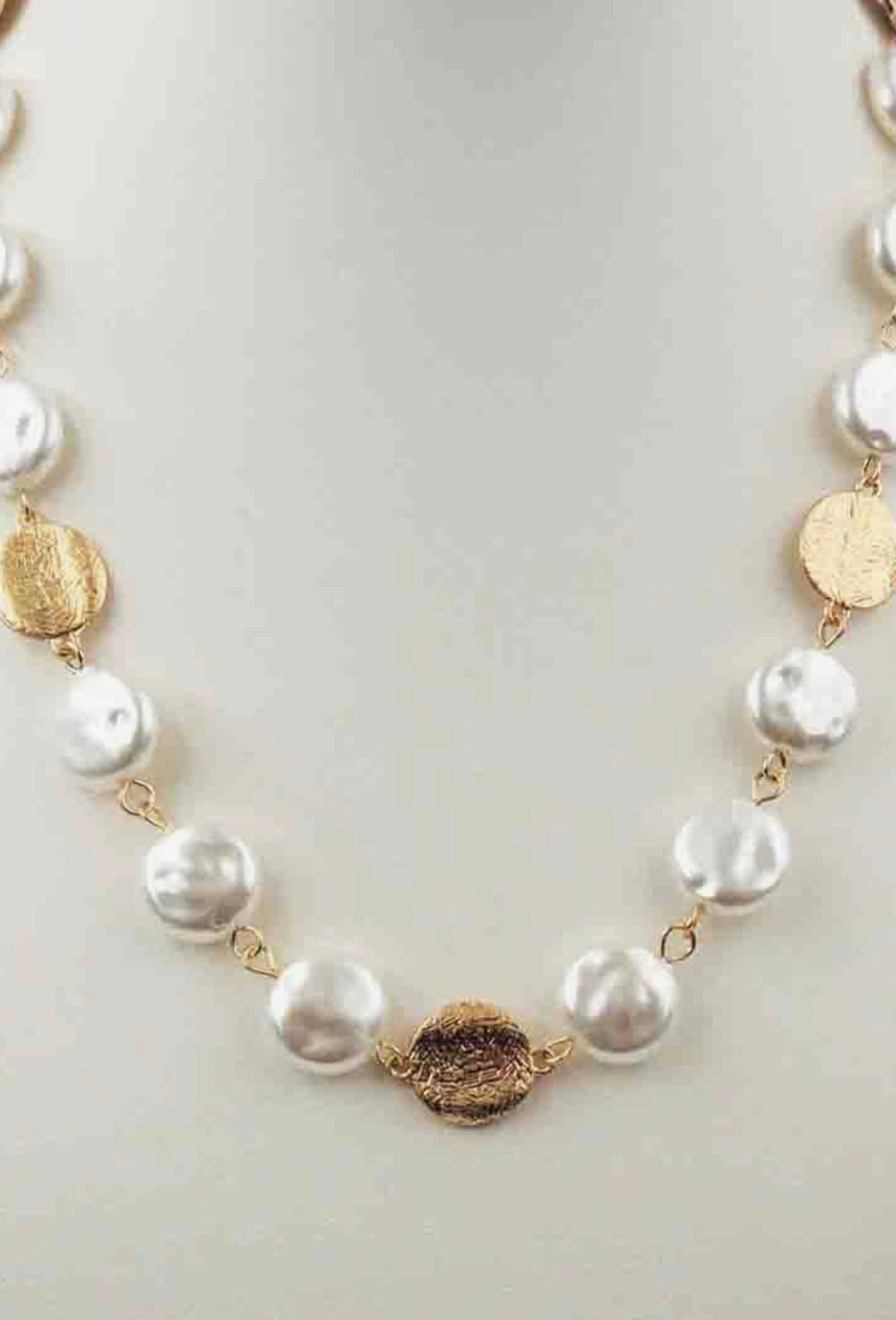Pearl and Gold 16”-18” Necklace