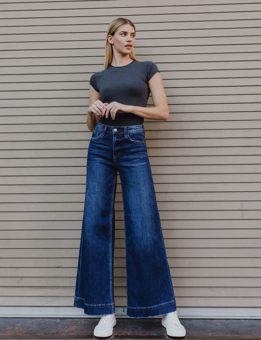 Vervet High Rise Palazzo Jeans- T7031