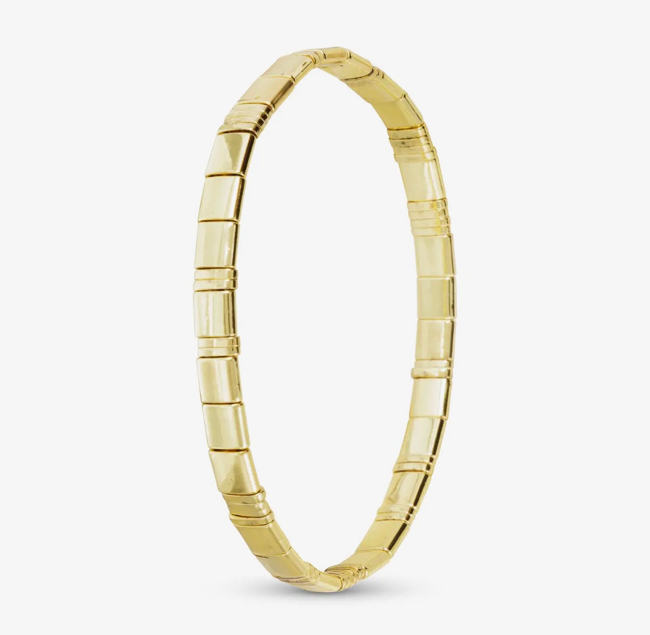 Gold Flat Bead Stretch Bracelet
