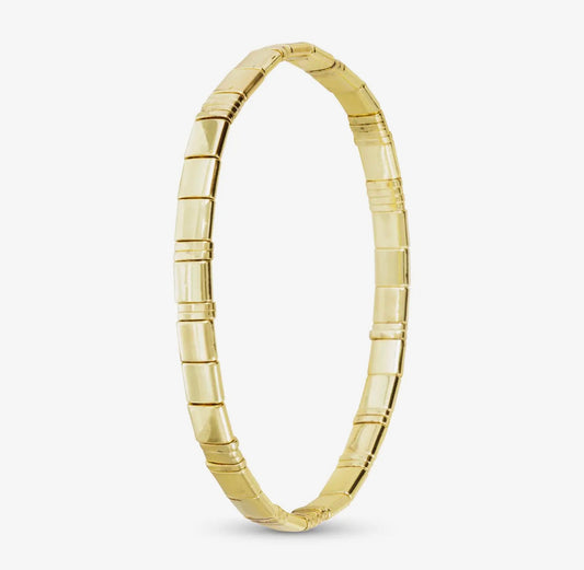 Gold Flat Bead Stretch Bracelet