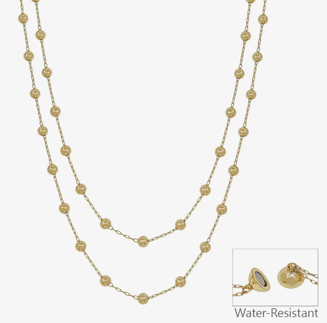 2 Strand Magnetic PEARL and Gold Necklace