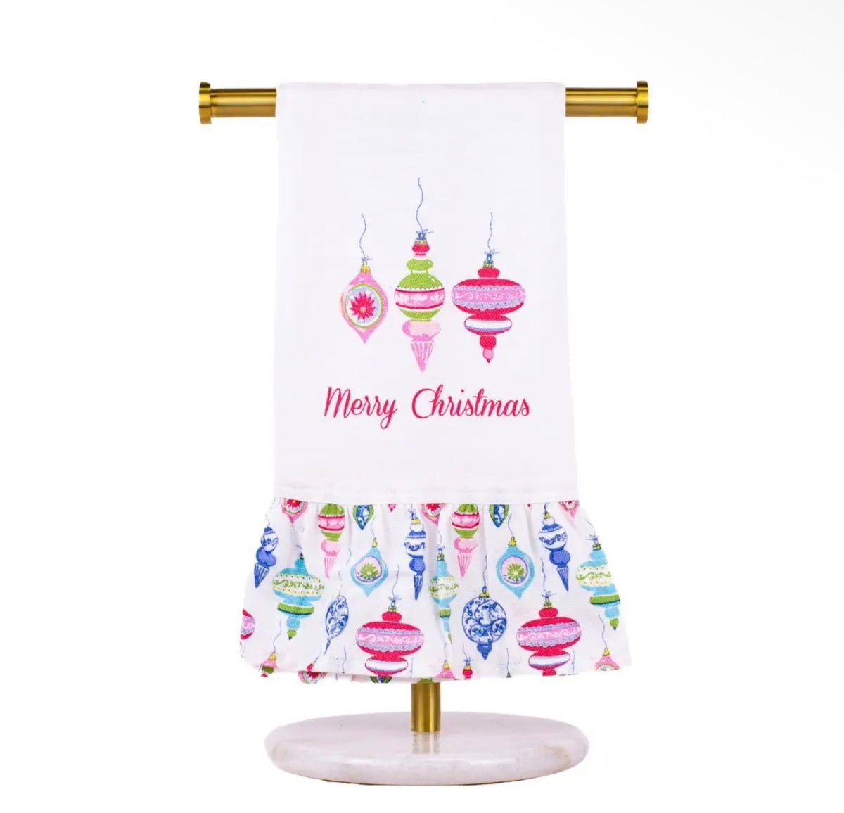 Merry Christmas Ornament Hand Towel