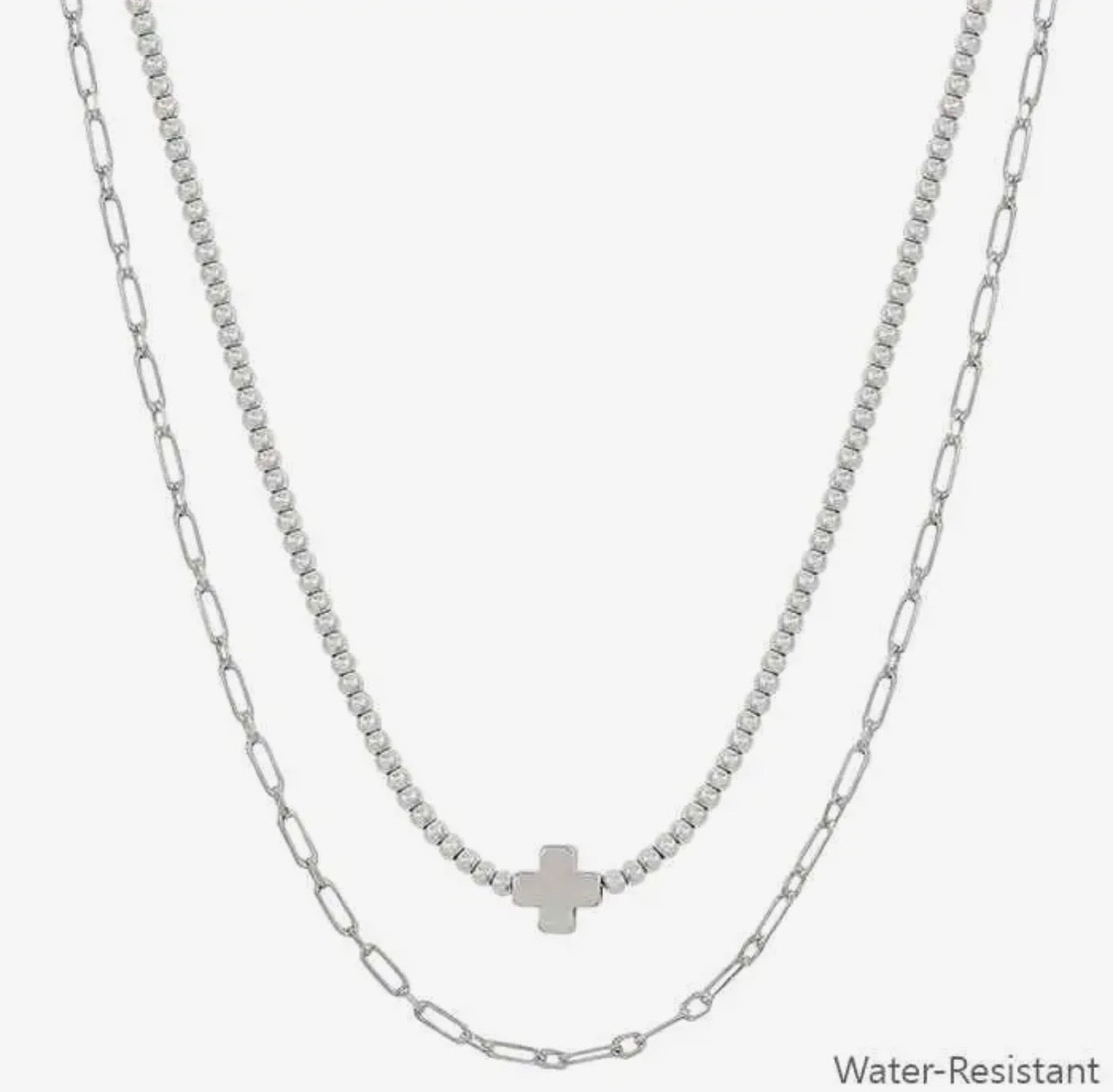 Double Strand Cross Necklace