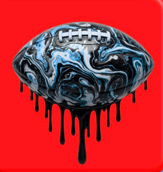 YOUTH/Adult Blue Drip Football