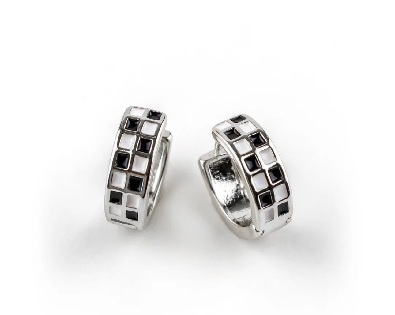 Checker Huggie Earrings