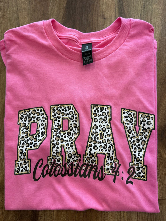 Pink & Leopard Pray Tee