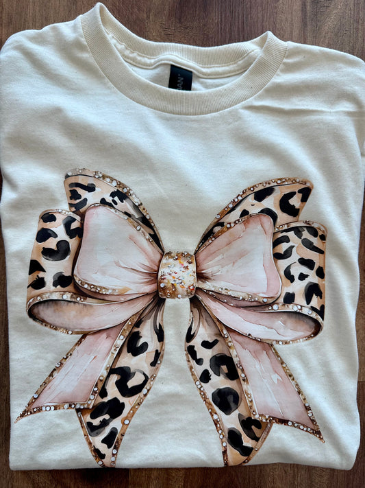 Pink & Leopard Bow Tee