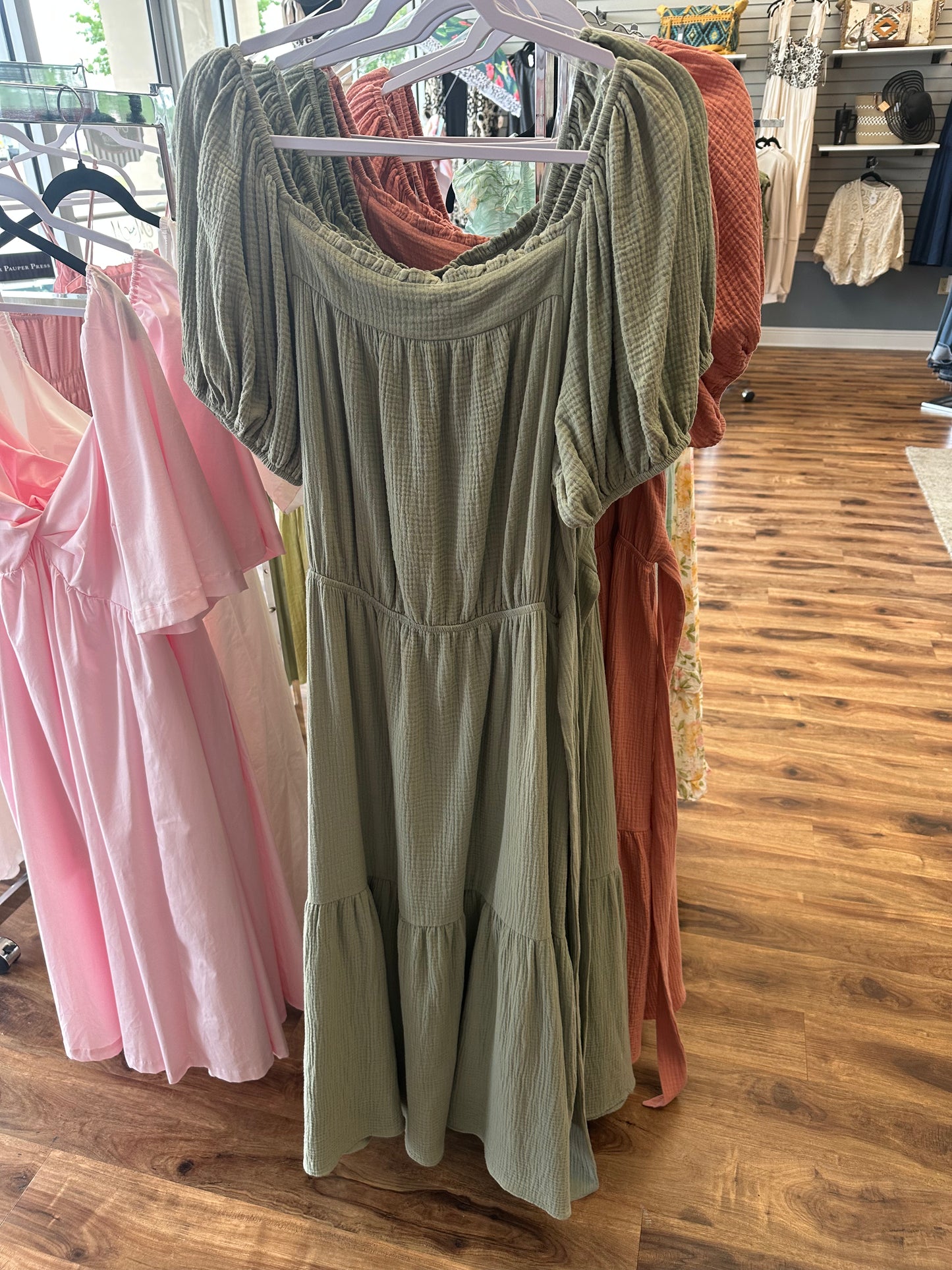 Plus Size Gauze Dress Tie Back
